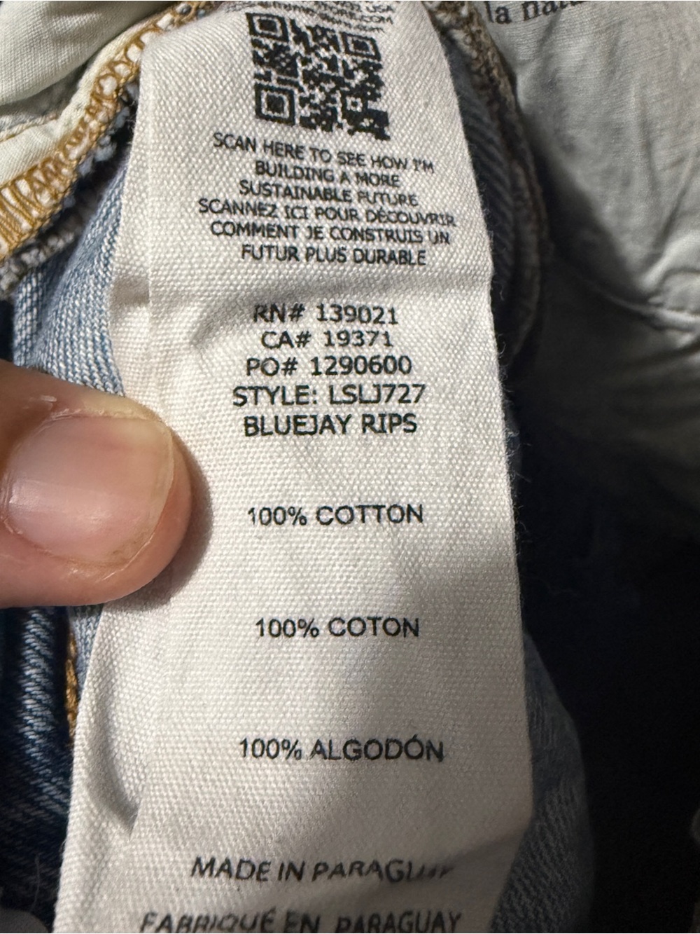 Frame Le Slouch Jeans Women's 24 Distressed Button Fly Classic in Bluejay Rips - Picture 6 of 7